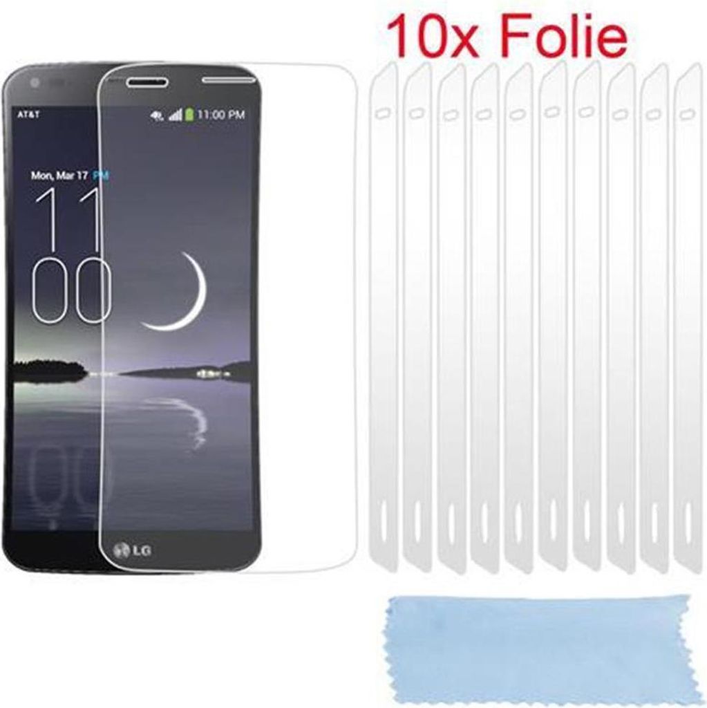 Cadorabo 10x Schutzfolie für LG G FLEX (1.Gen.) Display-Schutzfolien in Weiß hochtransparent