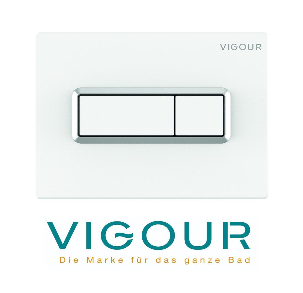 VIGOUR TEES WC-Betätigungsplatte Drückerplatte für 2-Mengenspülung, weiß / chrom