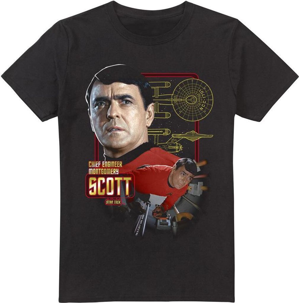 Star Trek - "Chief Engineer Scott" T-Shirt für Herren TV5855 (L) (Schwarz)