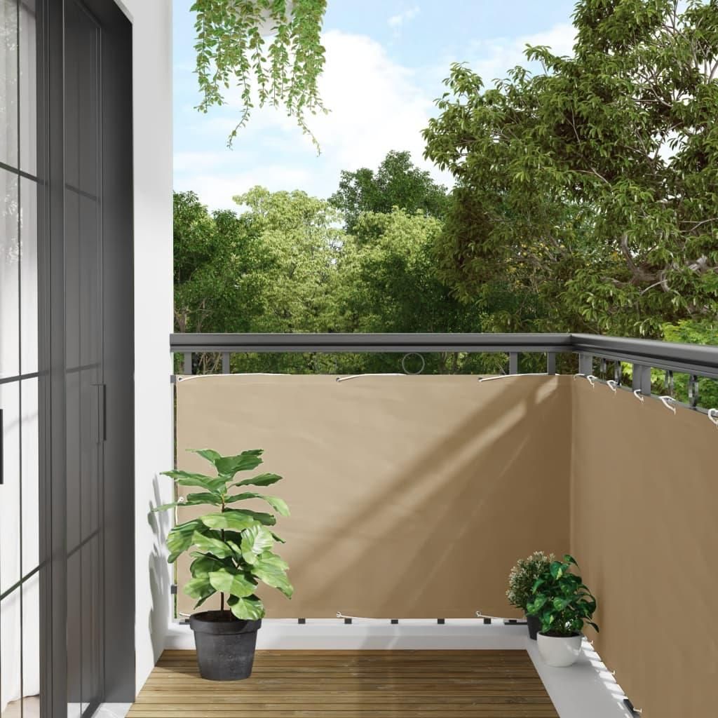 Vidaxl Balkon Bildschirm Oxford Textile 90x600 cm Beige Produktbild 