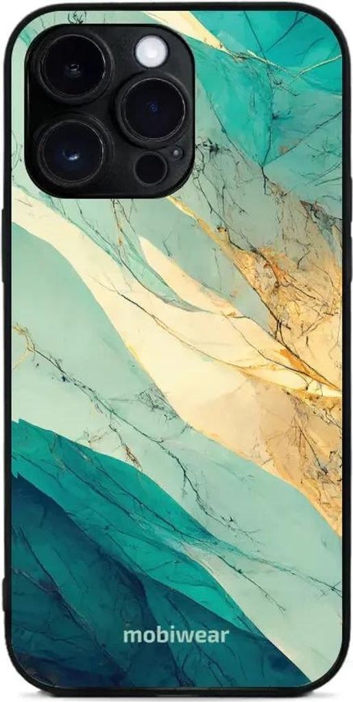 Handyhülle für iPhone 14 Pro Max, Mobiwear Glossy Case, Türkis-Marmor