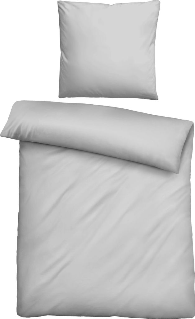 biberna Lyocell-Flanell Bettwäsche 0490500 UNI color: sturmgrau, size: 1x 155x200 cm + 1x 80x80 cm
