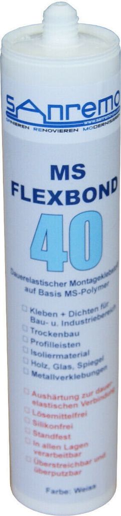 10x Sanremo KLEBSTOFF FLEXBOND 40 Klebstoff Dichtstoff 290ml Kartusche