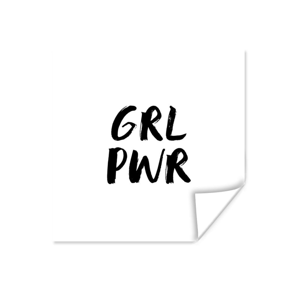 MuchoWow Poster Sprichwörter - Grl pwr - Mädchen - Zitate - Kinder 75x75 cm - Wand Dekoration