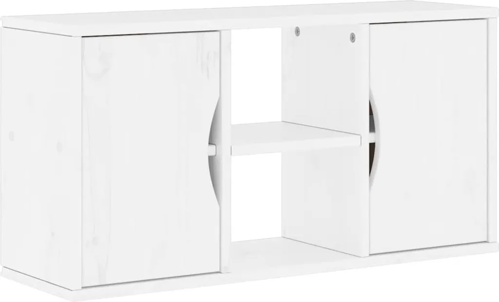 Offerta Mobile TV ODDA Bianco 79x24x40 Legno Pino Massello - Acquista Ora