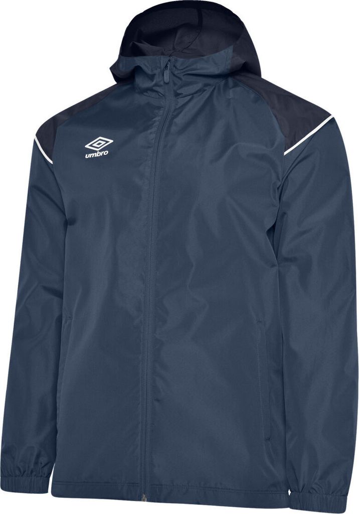 Umbro - Jacke, wasserfest mit Kapuze für Kinder UO924 (140) (Marineblau/Kurzmantel/ Brillantes Weiß)