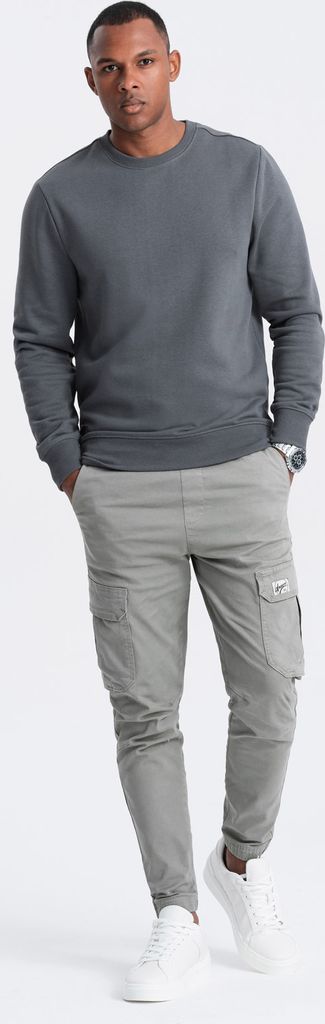 Ombre Clothing Herrensweatshirt ohne Verschluss Ocohuka graphit S