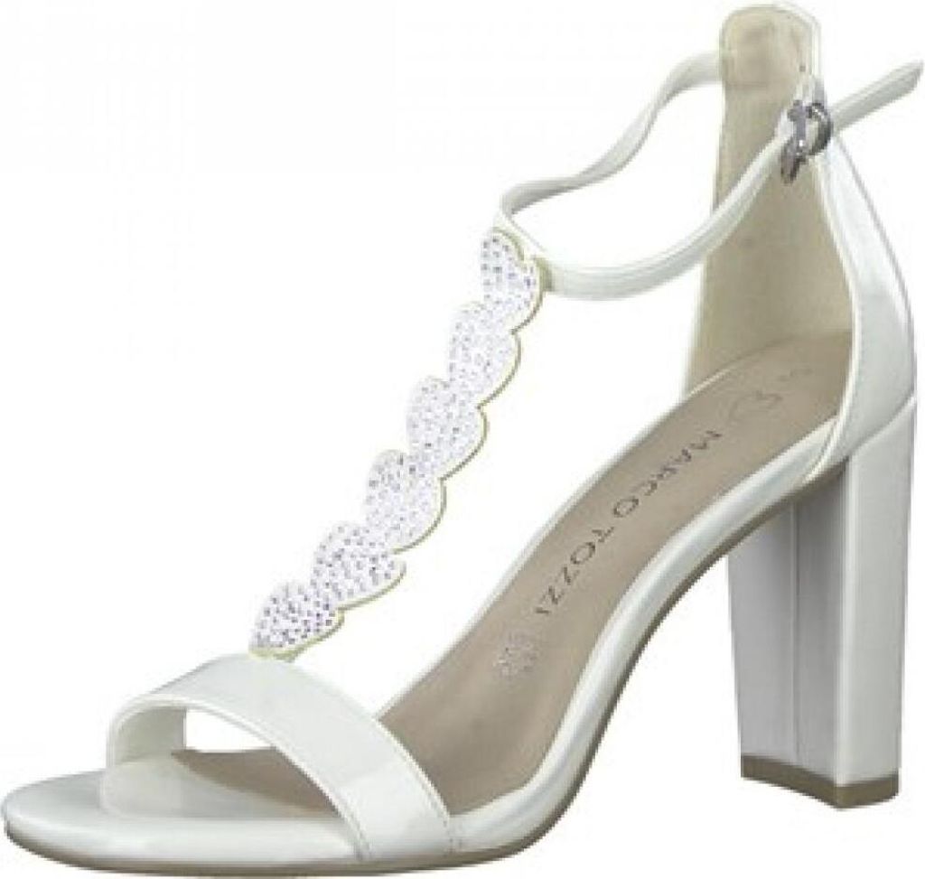 Damen Sandalette 2-28310-20 418 IVORY PATENT von MARCO TOZZI von Größe 37 bis 41