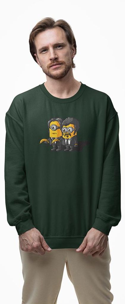 D&B Design Uni Pullover SWMO00030 Minions Waldgrün-Größe M