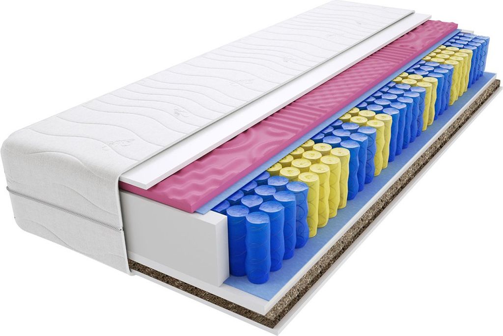 Matratze 70x140 cm Doppelmatratze, H3 & H4 Federkernmatratze, Taschenfederkernmatratze 19 cm Hoch Profilierter Moletschaum Hypoallergene, HR-Schaum...