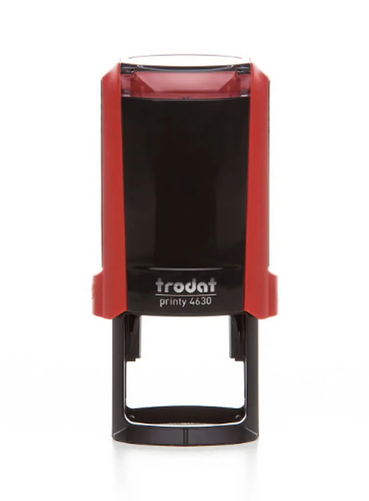 Trodat 4630 Tampon Bicolore 30mm - Boîtier Ergonomique Noir et Rouge Pro