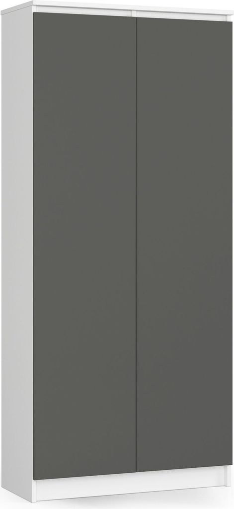 Büroregal AKORD R80 Büroschrank Weiß Front Graphitgrau B80 x H180 x T35 cm