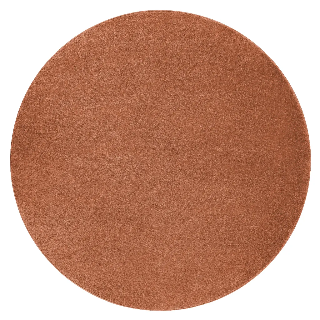 Tapis rond antidérapant SOFTY terracotta 120cm facile à nettoyer - 3