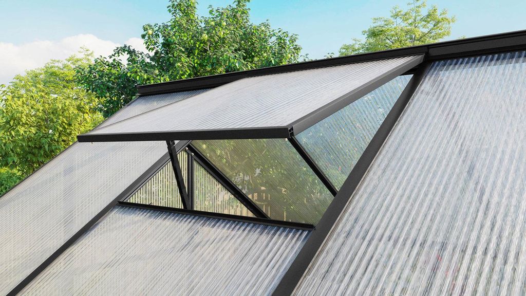 Vitavia Dachfenster für Gewächshaus "Triton" ohne Verglasung schwarz aluminium