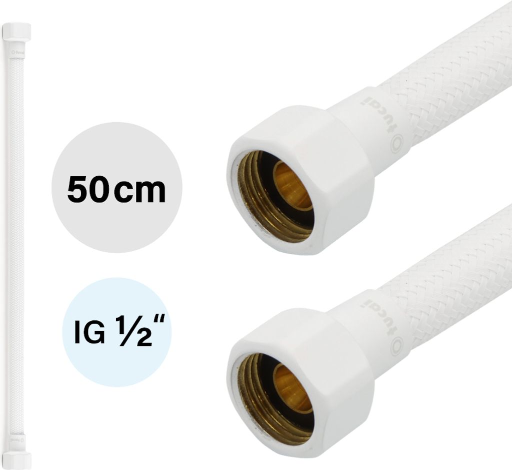Flexschlauch DN8 IG/IG 1/2" -500mm Weiss Matt
