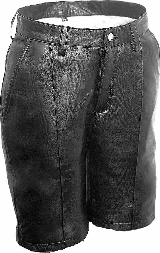 Leder-Shorts aus ECHT-Leder elegant in knielang schwarz