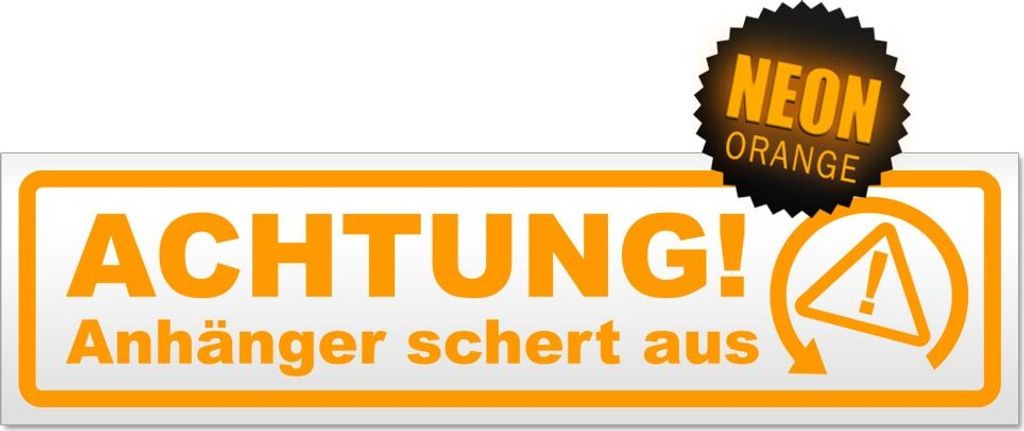Achtung Anhänger schert aus Magnetschild Schild magnetisch