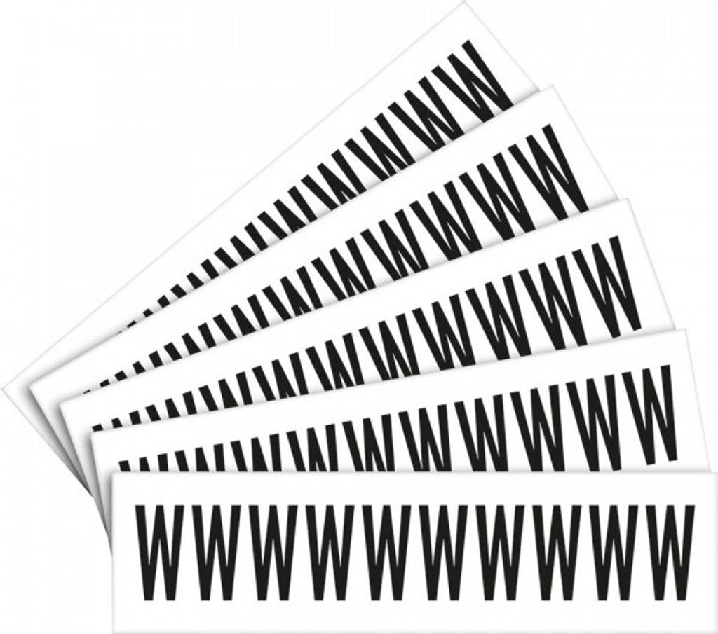 Dreifke Aufkleber I Buchstabe W, weiß/schwarz, Folie, Schrifthöhe: 40mm, 52,...