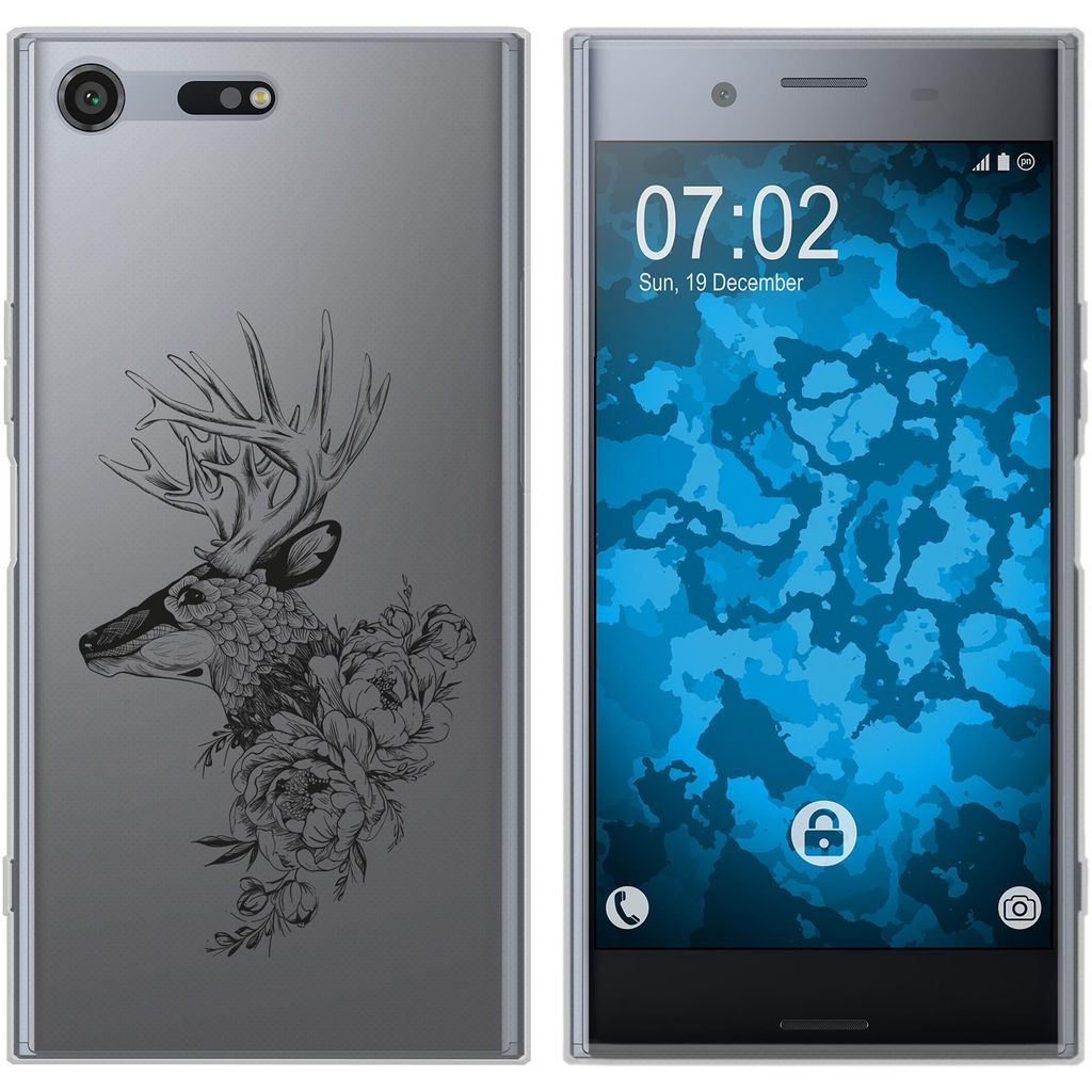PhoneNatic Case kompatibel mit Sony Xperia XZ Premium Silikon-Hülle Floral Hirsch M7-1