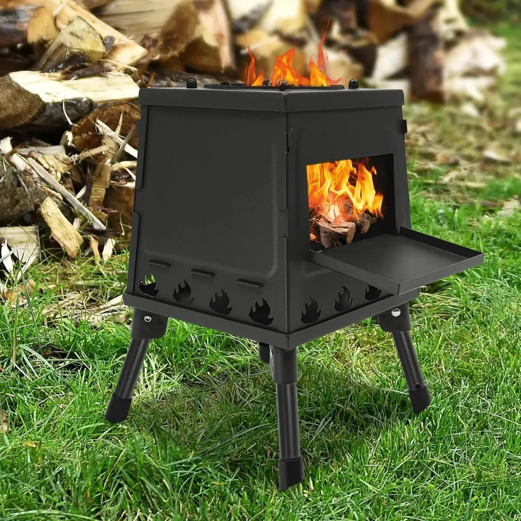 Réchaud à bois extérieur réglable type Rocket Stove avec accessoires