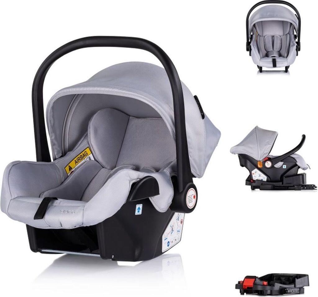 Chipolino Set Babyschale Isofix-Basisstation Aura i-Size (40 - 85cm) verstellbar grau gemustert