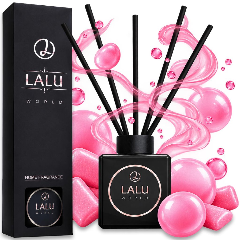 LALU World Duftdiffuser Bubble Gum 110ml Duftstäbchen Produktbild 
