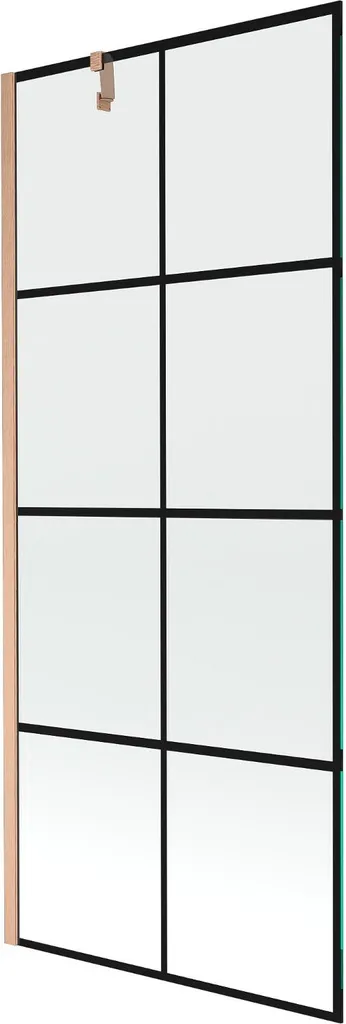 Parete Vasca Mexen Next 80 cm Rame e Vetro Grigliato Nero | Design Luxury