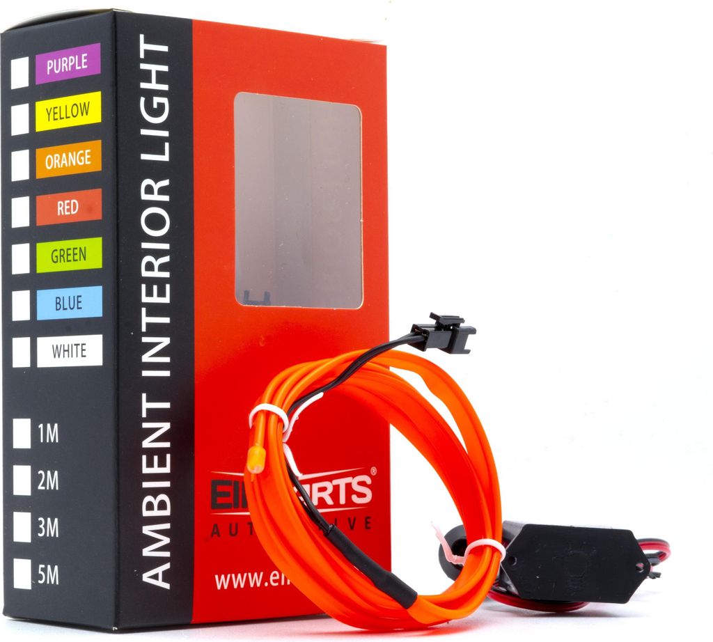 LED Auto Lichtleiter Umgebungslicht 12V Rot 1 Meter