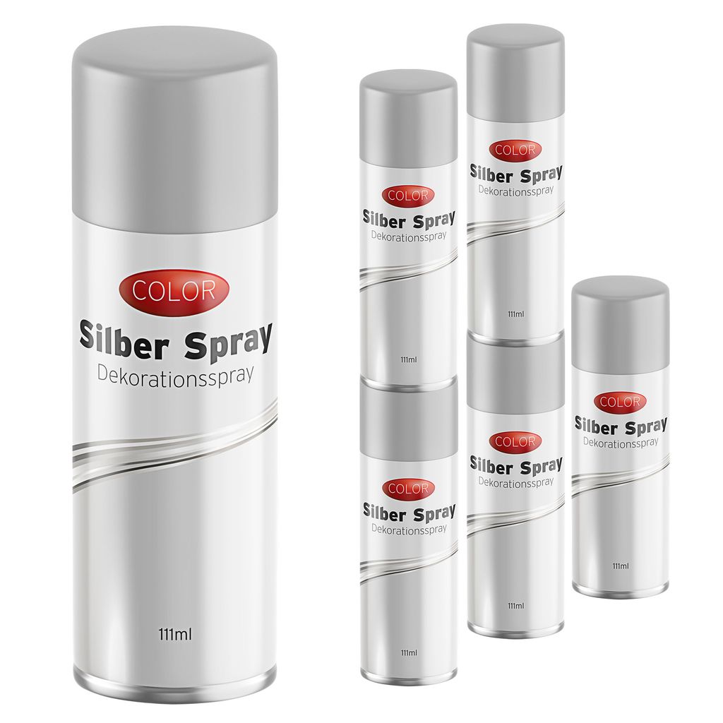 Dekospray silber 6er Set 111ml Bastelspray Spraydose Produktbild 3