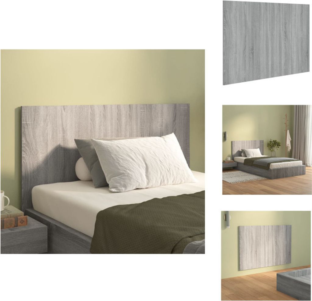 vidaXL Kopfteil Grau Sonoma 120x1,5x80 cm Holzwerkstoff - Kopf- & Fußenden