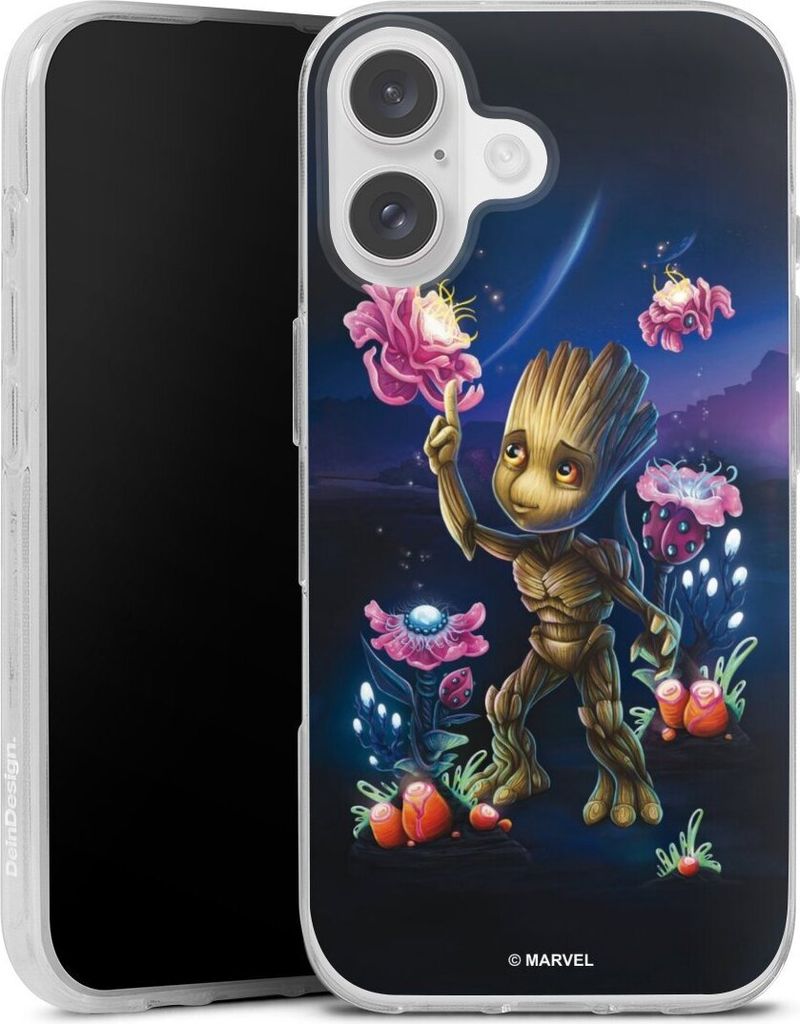 DeinDesign Handyhülle für Apple iPhone 16 Silikon Hülle Case Smartphone Schutzhülle Marvel Guardians Of The Galaxy Baby Groot