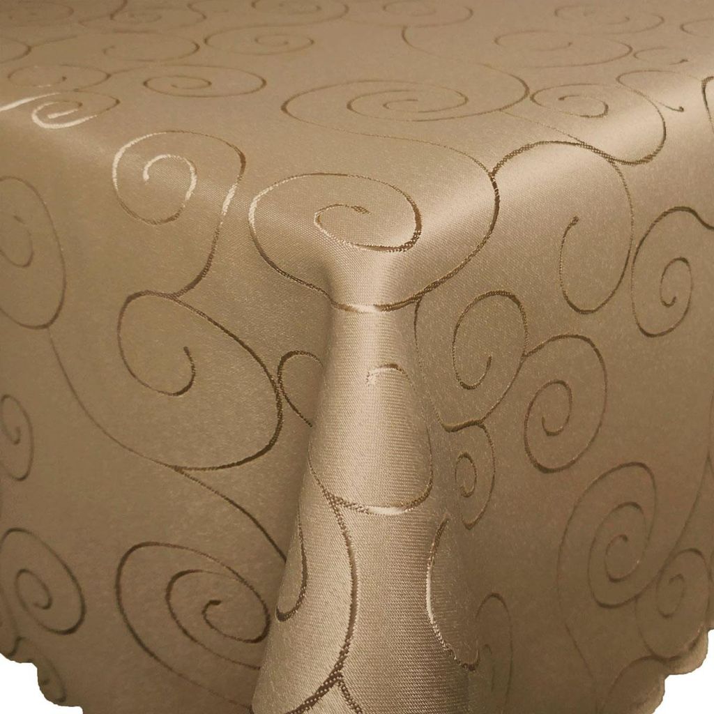 ORNAMENTE Tischdecke eckig 90x90 cm CAPPUCCINO Mitteldecke pflegeleicht