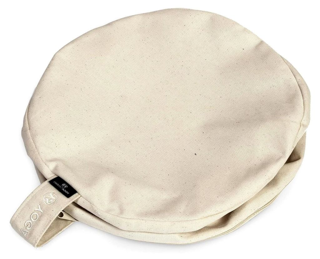 Ersatz-Meditationskissen, zylinderförmig, Baumwolle, abnehmbar, waschbar, mit Tragegriff (Ecru)