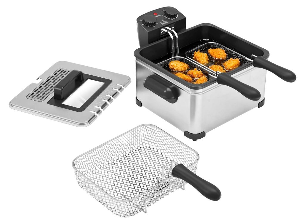 Fritéza HOMCOM s objemem 5 l, nastavitelnou teplotou a Obrázek produktu 