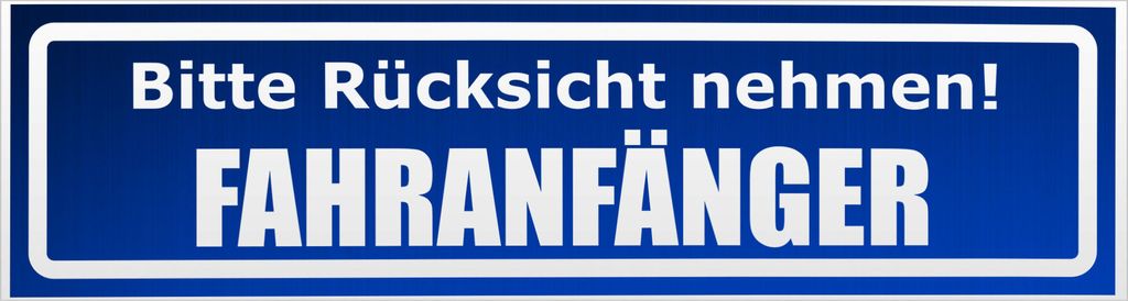 Kiwistar Bitte Rücksicht nehmen. Fahranfänger invertiert Magnetschild Schild magnetisch - 30cm Blau - reflektierend - Magnetfolie für Auto PKW Kfz