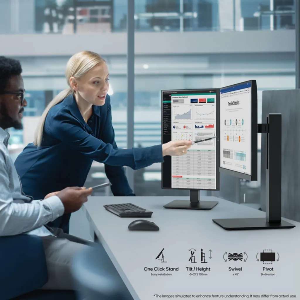 Moniteur PC 24 pouces LG 24BA750-B écran 16:9 IPS pour le bureau - 13