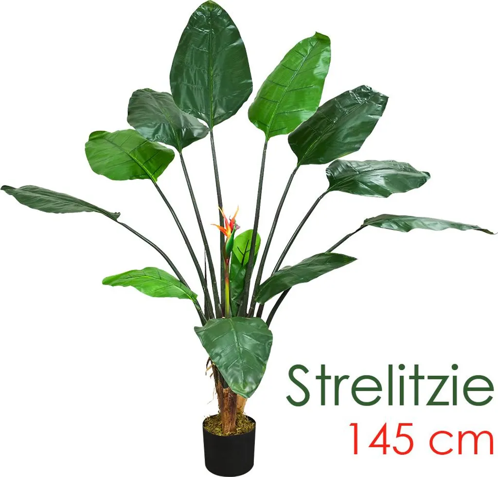 Plante Verte Artificielle Strelitzia 145cm - Oiseau de Paradis Déco