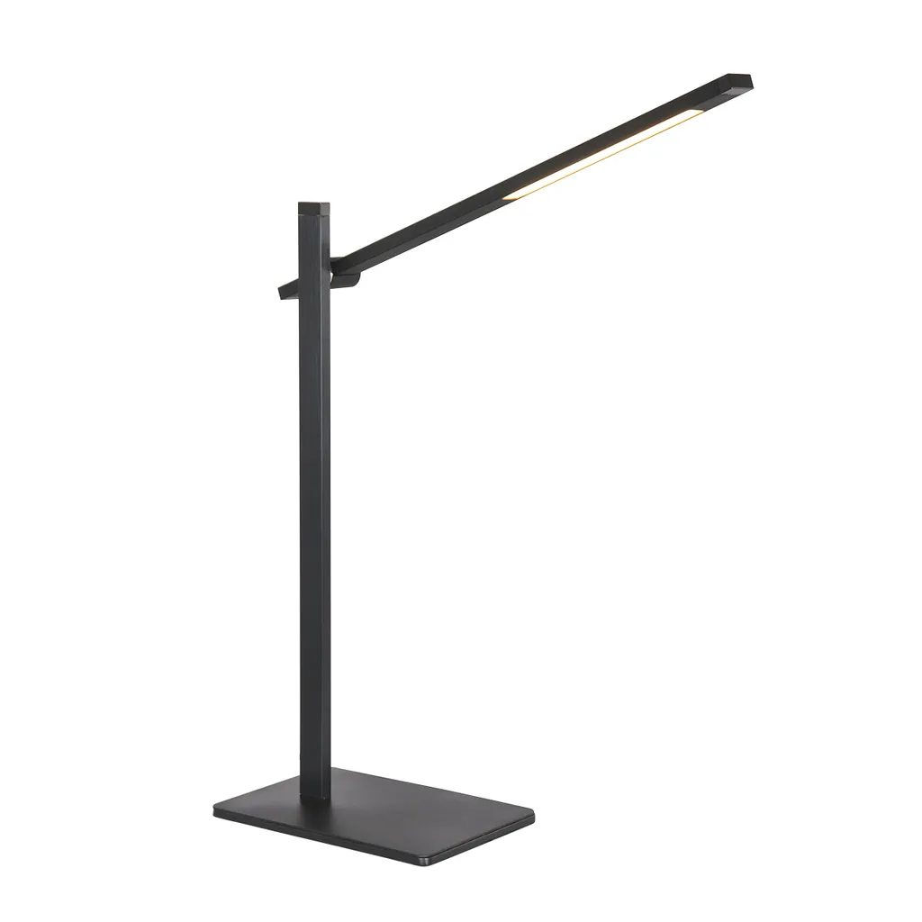 Lampe de bureau LED Mexlite Stekk flexible noire pour travail et lecture