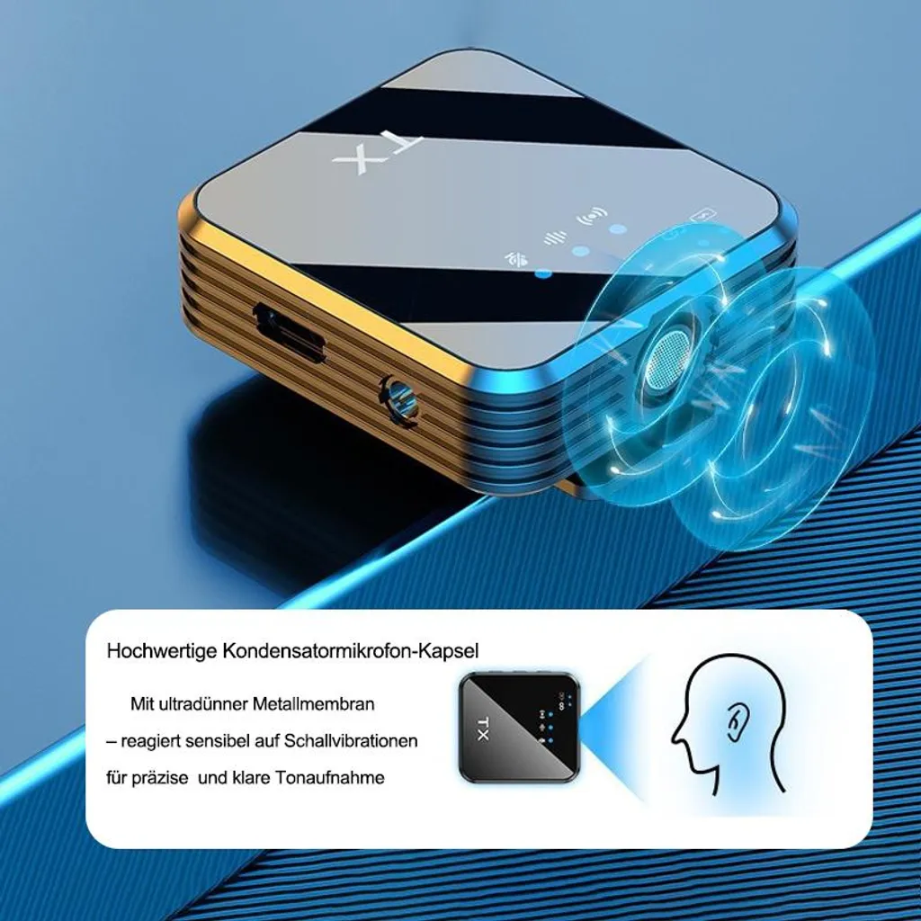 Microfono ZELURXX Wireless Bluetooth 5.1: Audio Pro per Social - 5