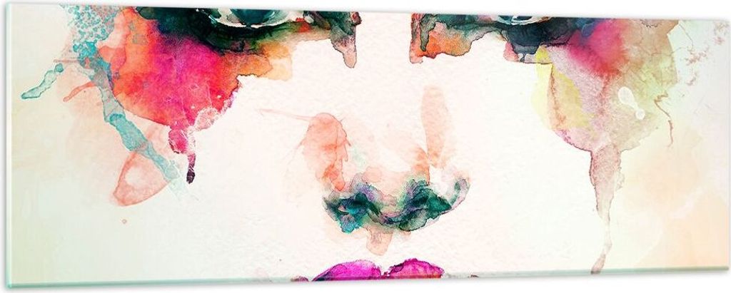 Bilder auf glas - Frau Gesicht Kosmetik - 90x30cm - Glasbilder - Wandbilder - Kunstdruck - zum Aufhängen bereit - Wanddekoration aus Glas - Glas B...