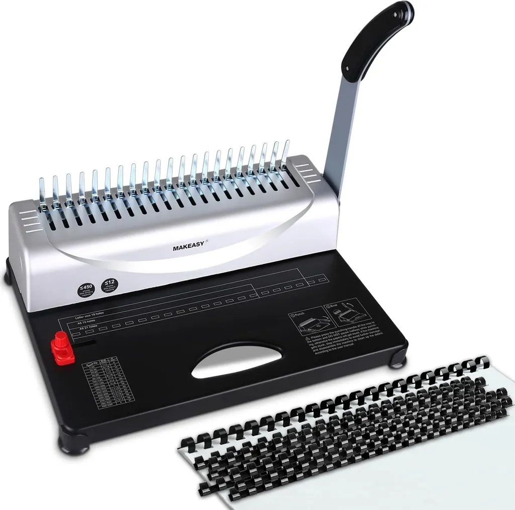Rilegatrice MAKEASY A4/A5 21 Fori - Kit Completo 450 Fogli e 100 Dorsi