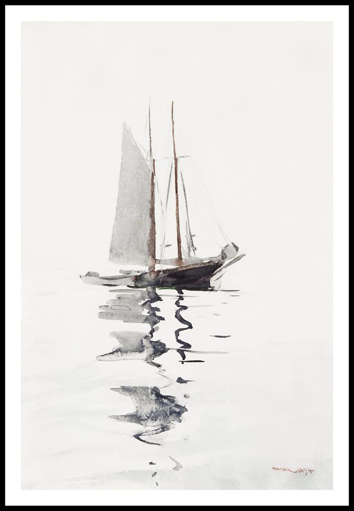 Plakat 61x91,5cm Schoner, Winslow Homer Vintage für das Wohnzimmer