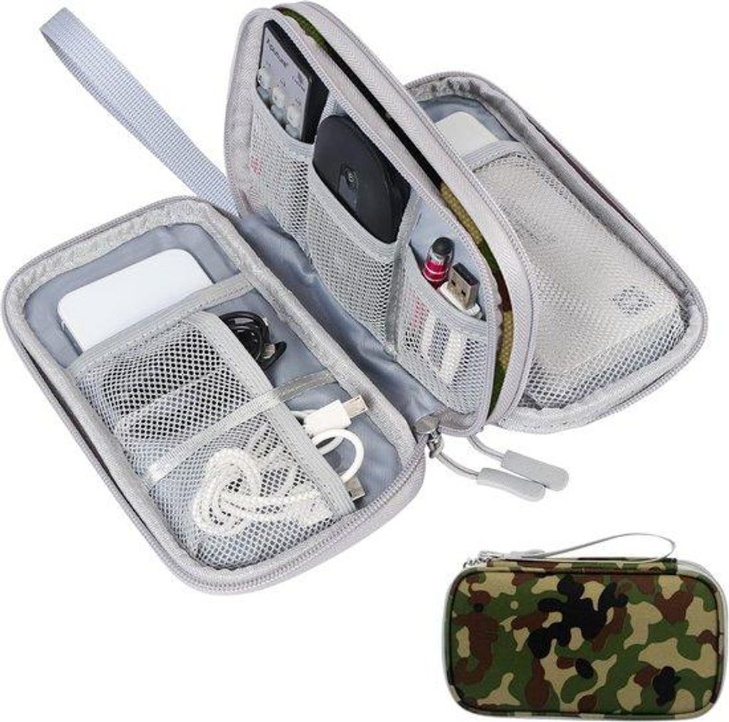 Kabelorganizer für elektronische Accessoires - klein - USB Powerbank Ladestation - grün