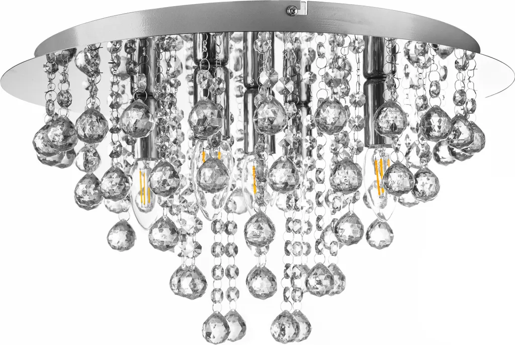 Plafonnier London Design Verre Suspendu et Finition Chrome Poli Miroir