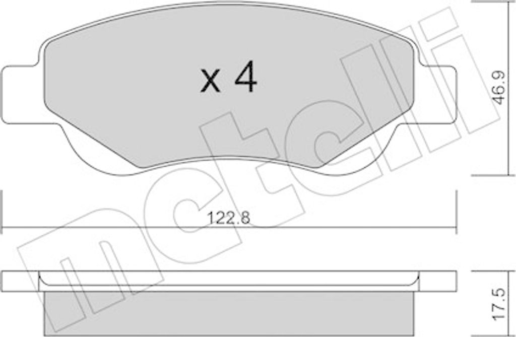 4 Bremsbelagsatz, Scheibenbremse METELLI 22-0637-0 für CITROËN PEUGEOT TOYOTA