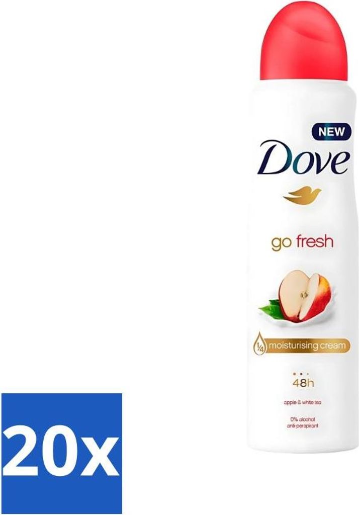 Dove - Deodorant - Go Fresh Apple & White Tea - Erfrischend und fruchtig - 250 ml - Vorteilspack - 20 Stücke