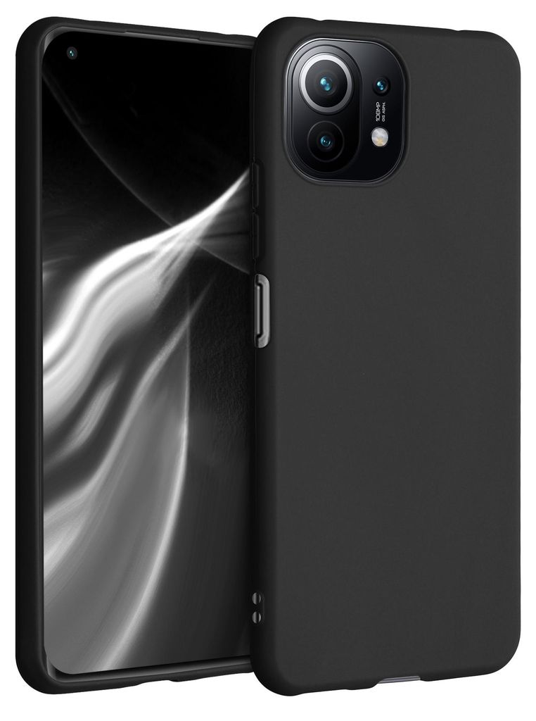 kwmobile Handyhülle für Xiaomi 11 Lite (5G) NE / Mi 11 Lite (5G) Hülle - TPU Case - Kabelloses Laden - Schutzhülle Cover in Schwarz matt