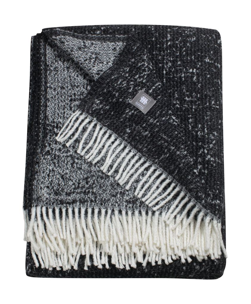 Musterring Plaid Ease 140 x 200 cm anthrazit Kuscheldecke mit Fransen