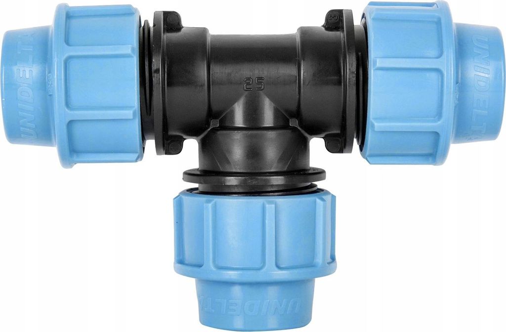 Unidelta | PE-T-Stück 25×25×25 mm - Schwarz - Hochwertige Produktbild 