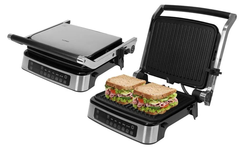 Gril à steak électrique 2000W à plaques striée amovibles et écran de contrôle